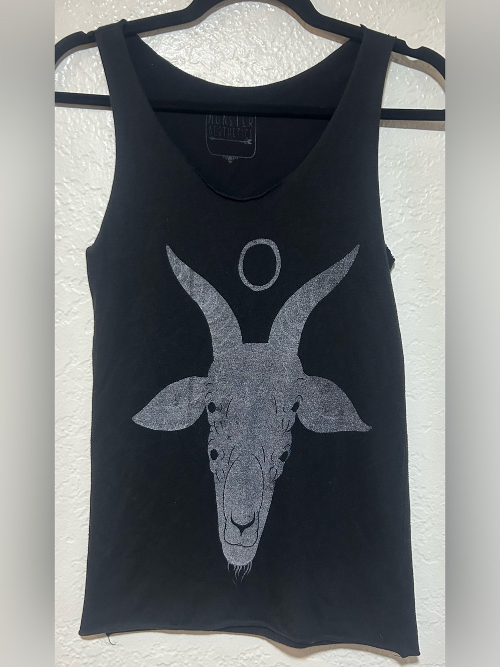 Monster Aesthetics Black Trippy Goat Graphic Tank Top
